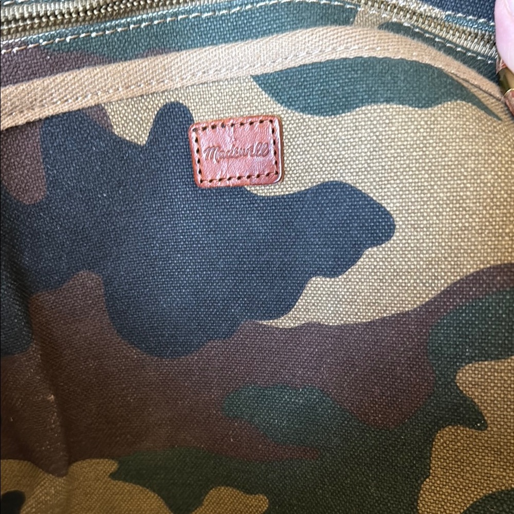 Madewell Camouflage Tote Bag with Brown Straps - Picture 5 of 8